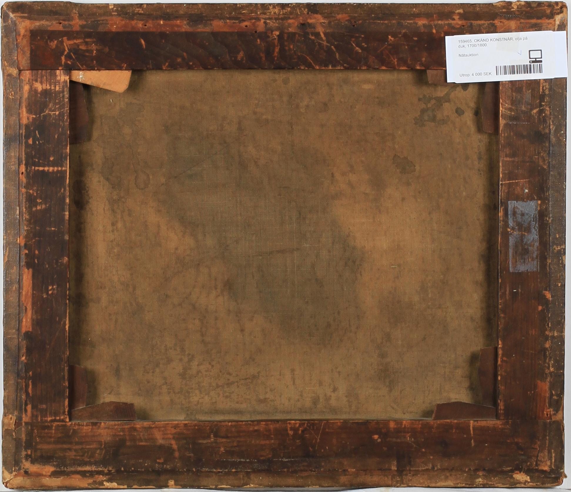 OKÄND KONSTNÄR, olja på duk, 1700/1800-tal.