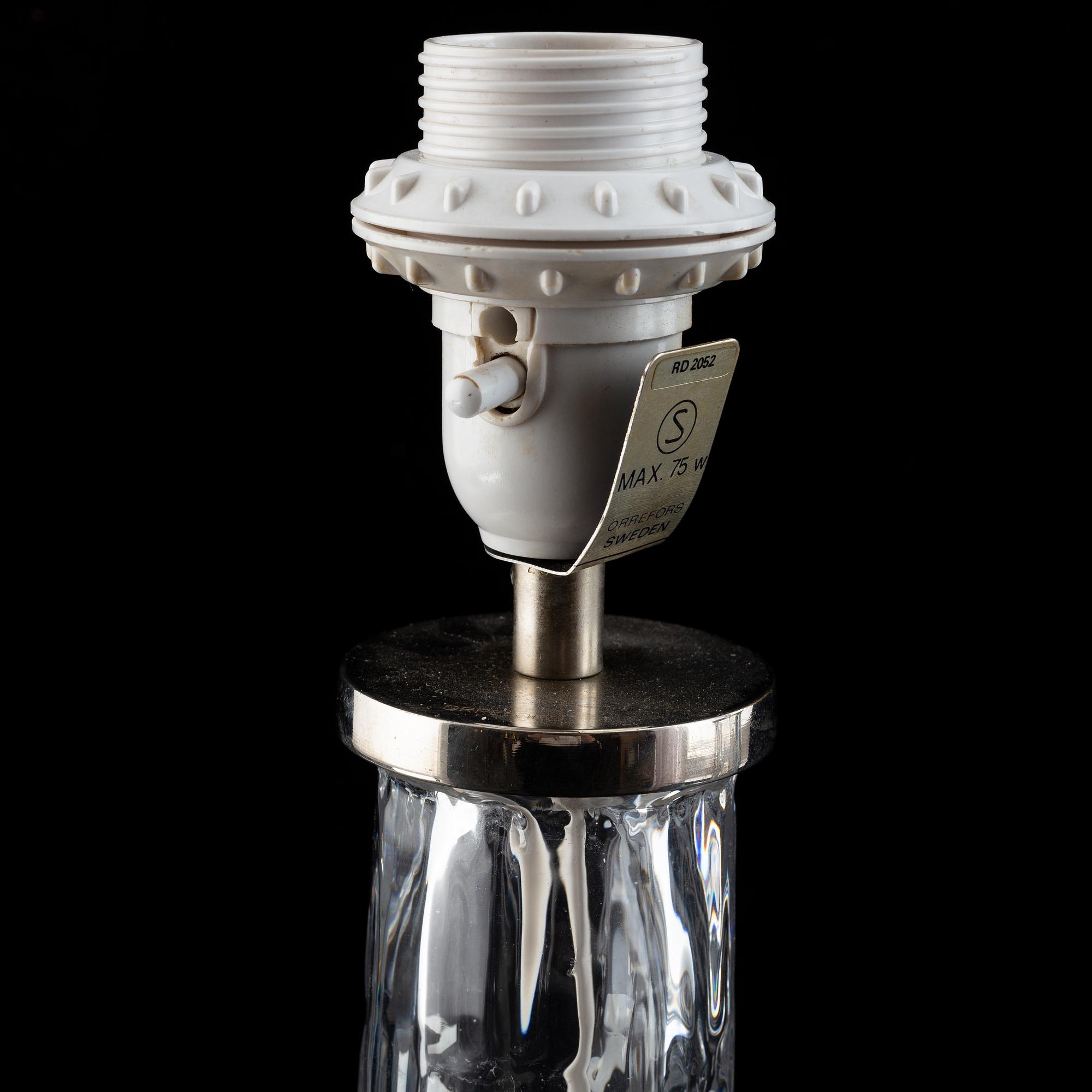 Carl Fagerlund, bordslampor, ett par, Orrefors, 1900-talets andra hälft.