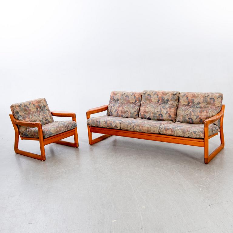 Soffa och fåtölj, Danmark, 60-tal, teak, tillverkare Komfort.