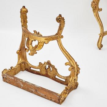 A pair of Rococo console tables, presumably Germany, 18th century.