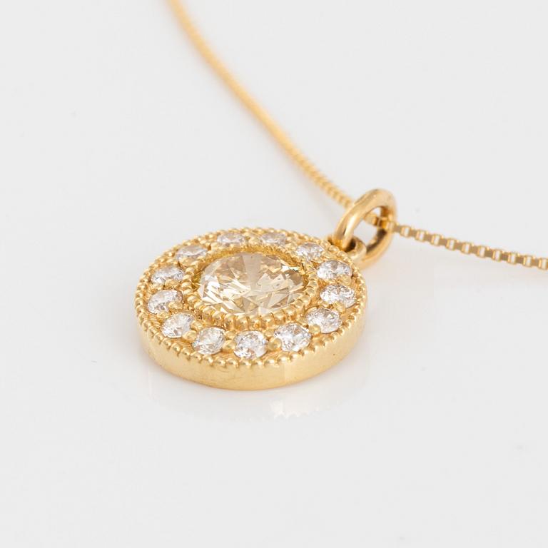 Brilliant cut diamond necklace.