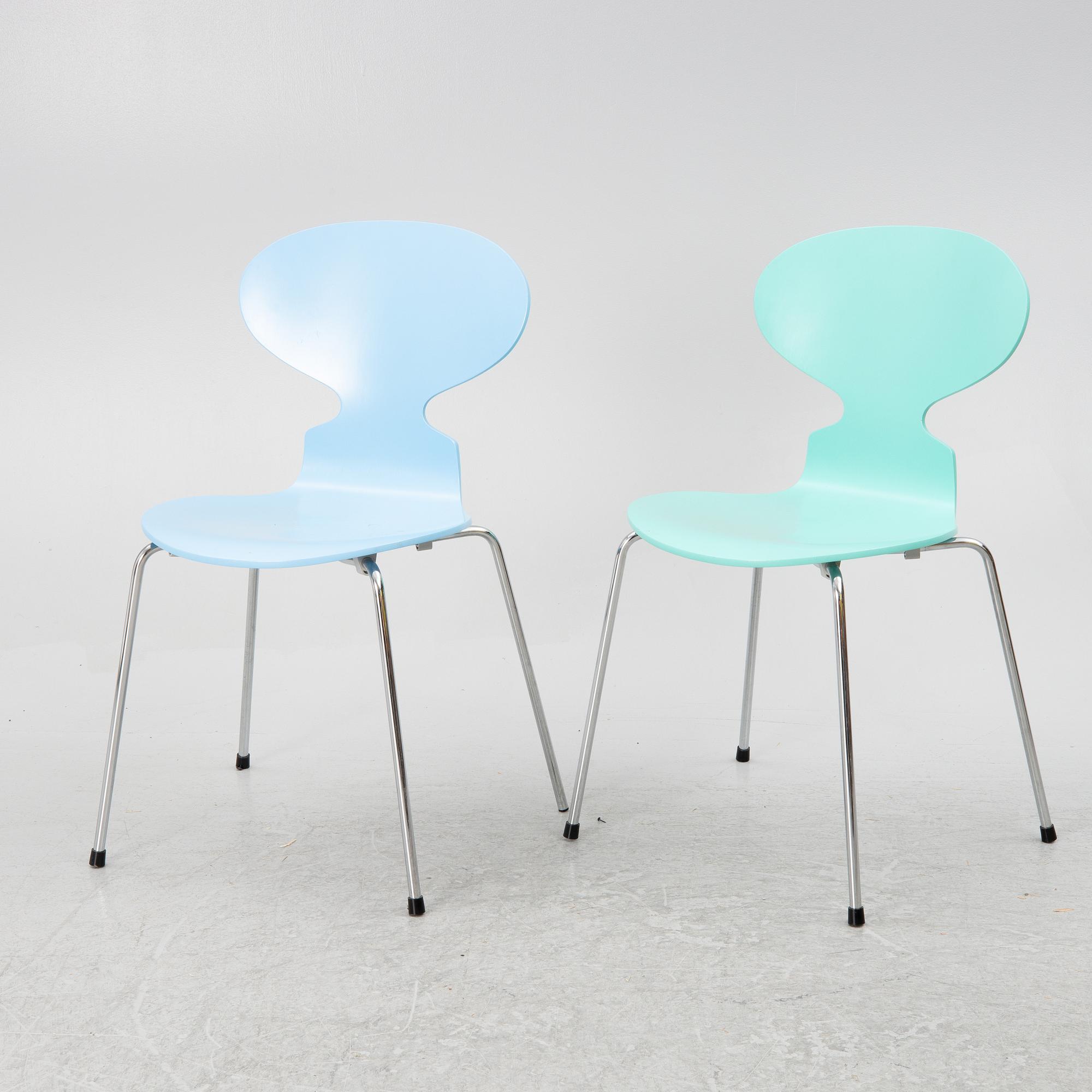Arne Jacobsen, a set of 6 chairs, "The Ant", Fritz Hansen, Denmark, 1995.