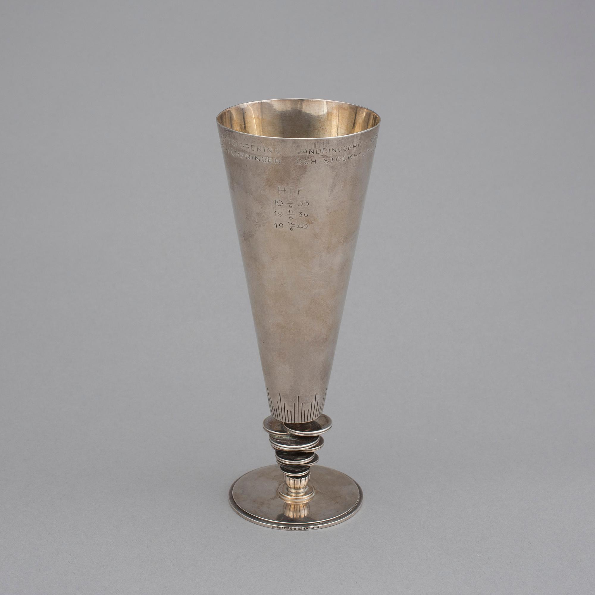 BÄGARE, sterlingsilver, Atelier Borgila, Stockholm 1932. Vikt ca 320 g.