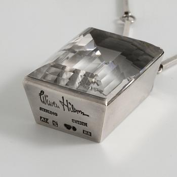 WIWEN NILSSON, Lund, 1943, hänge med fasettslipad bergkristall.