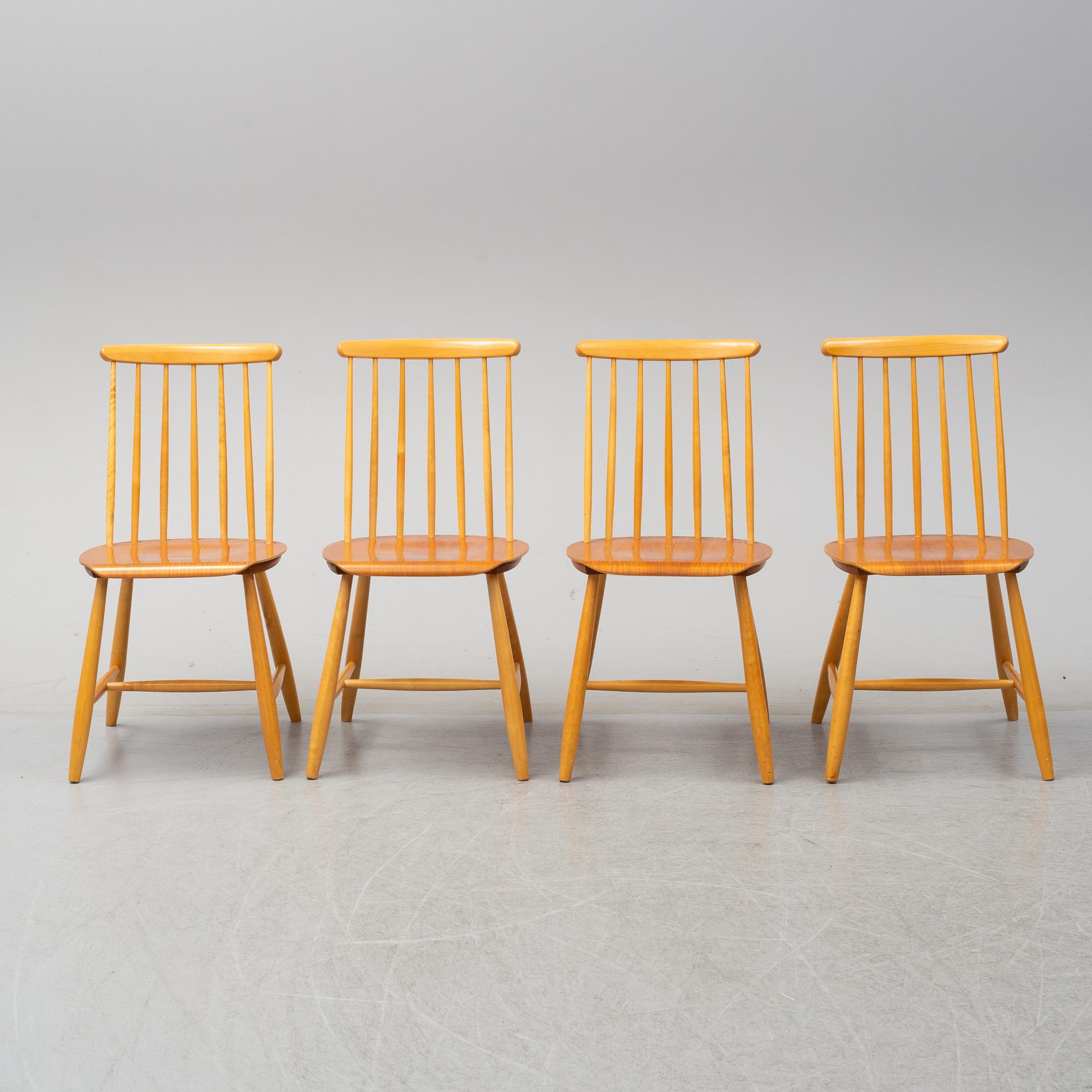 A set of four mid 20th century Stocka chairs.