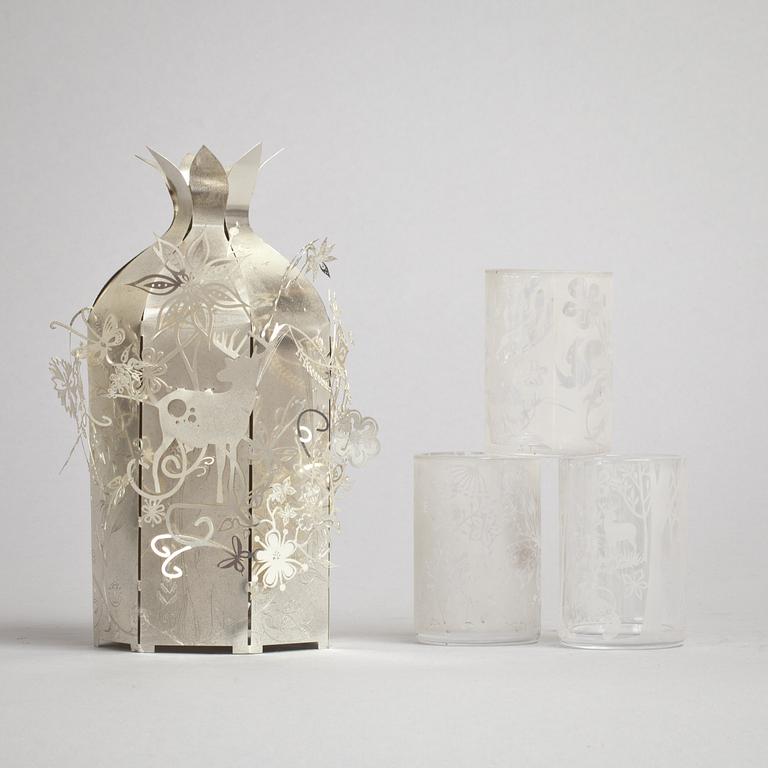 TAKARMATUR, "Shadow Light" samt LJUSHÅLLARE, 4 st, Tord Boontje. 2000-tal.