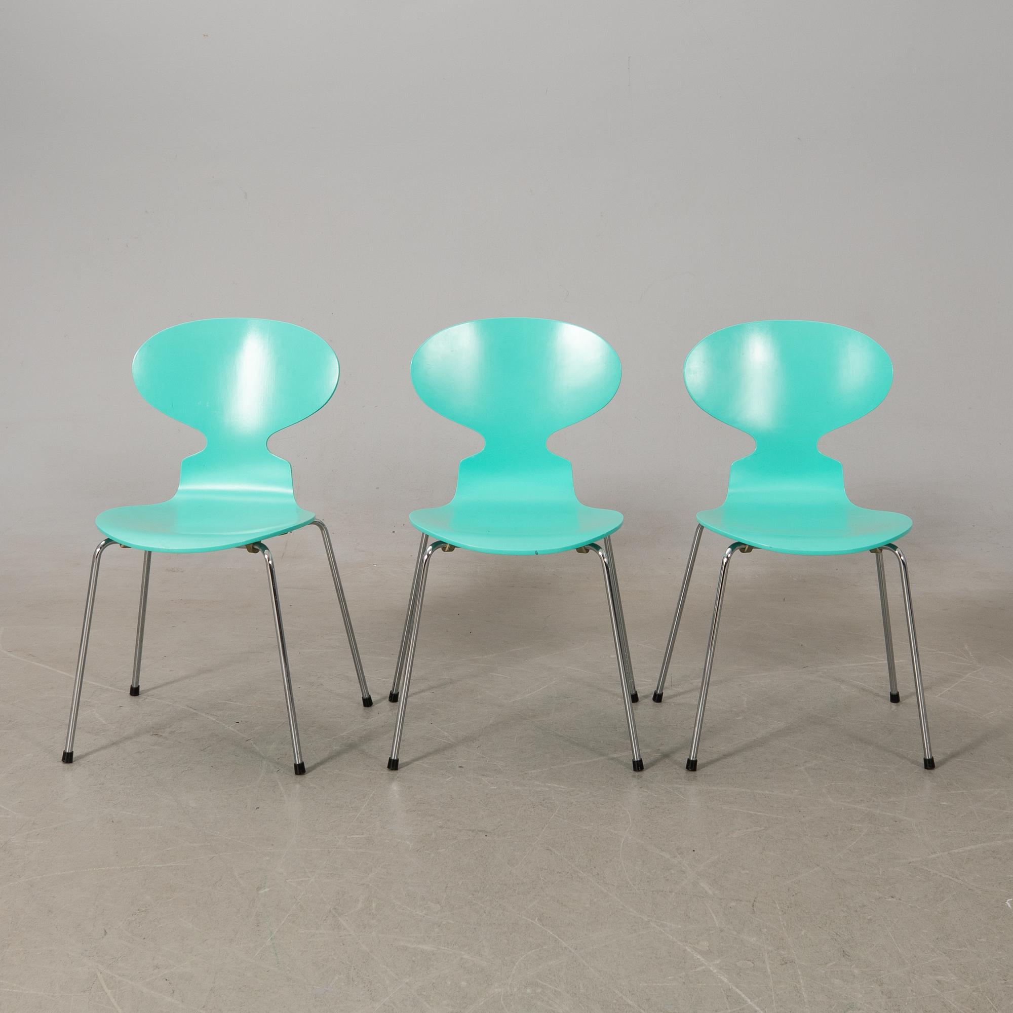 Arne Jacobsen, stolar 8 st, "Myran", Fritz Hansen, 1993.