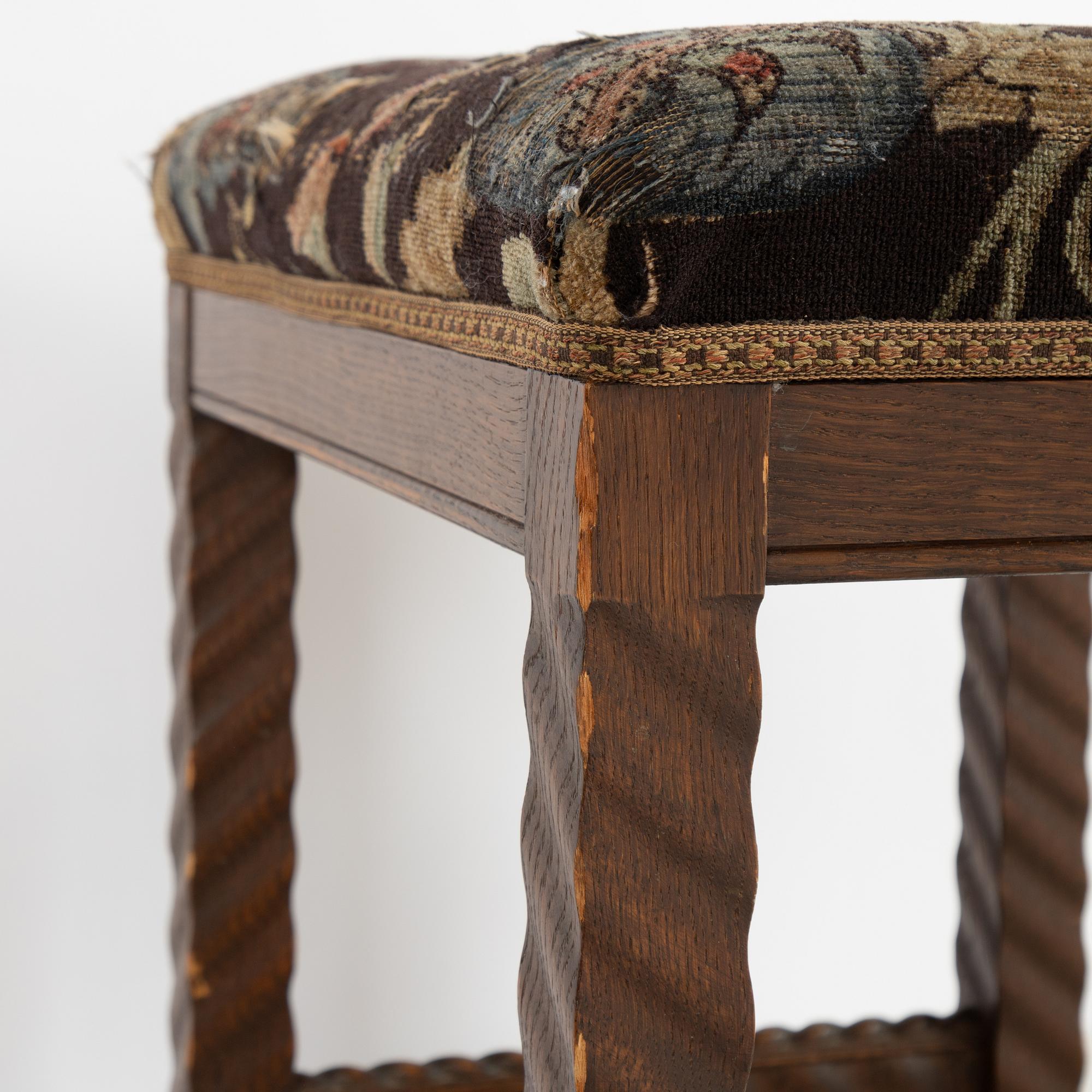 A small dressing table/table with mirror and ottoman, 1920's.
