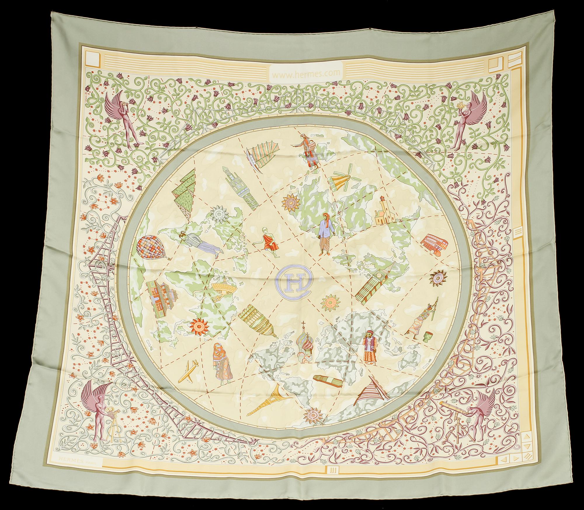 SCARF, siden, "www.hermes.com", design Christine Henry, Hermès, Paris.