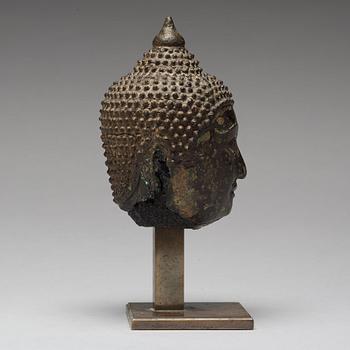 BUDDHAHUVUD, brons. Thailand, troligen 1700-tal.