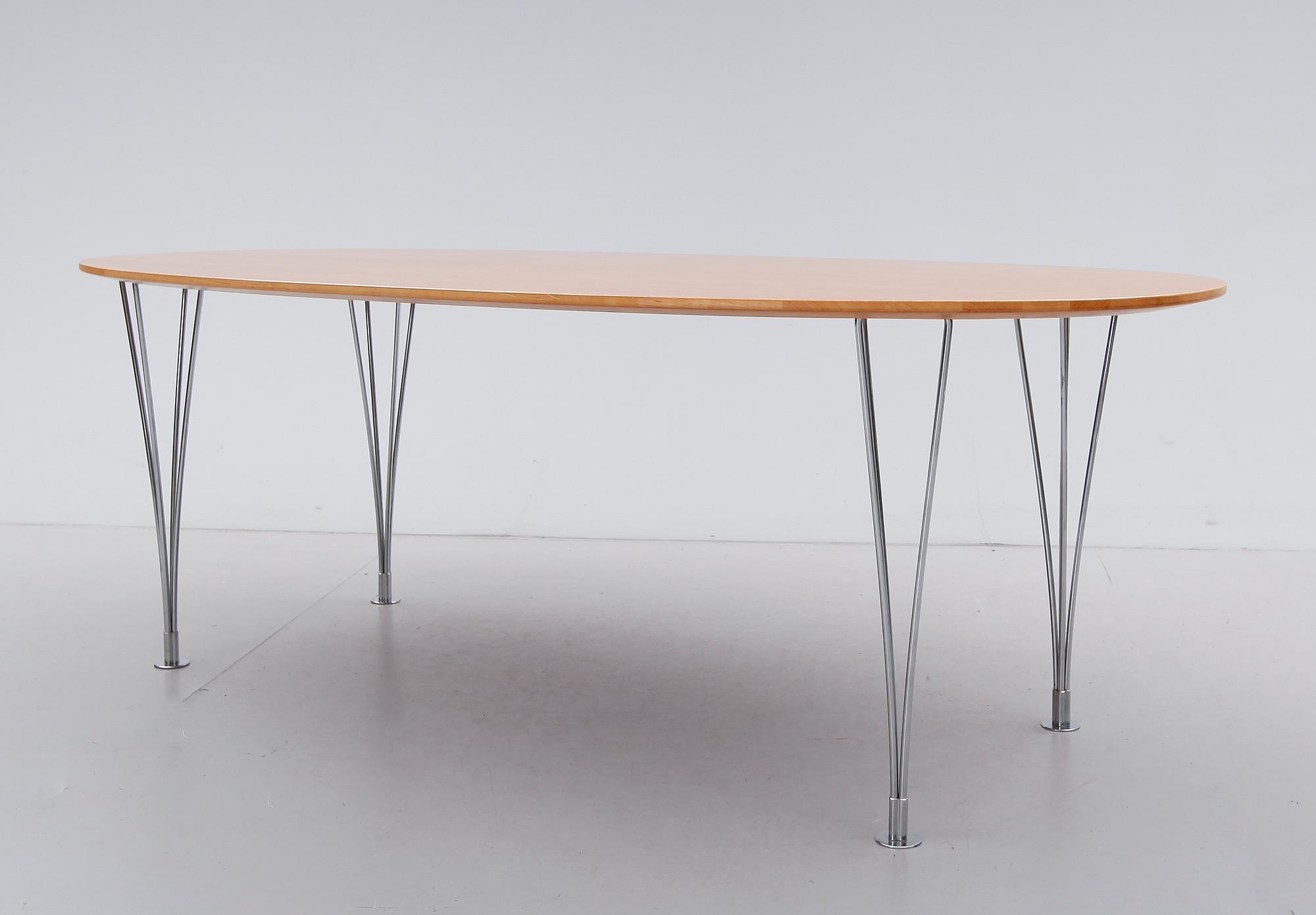 BORD, "Superelips", Bruno Mathsson, Piet Hein, Fritz Hansen, 1900-talets andra hälft.