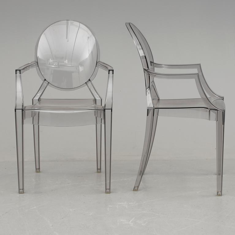 KARMSTOLAR, ett par, "Louis Ghost", Philippe Starck för Kartell.