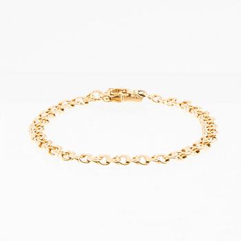 Bracelet, 18K gold, T Berghman Stockholm 1960, textured curb link.