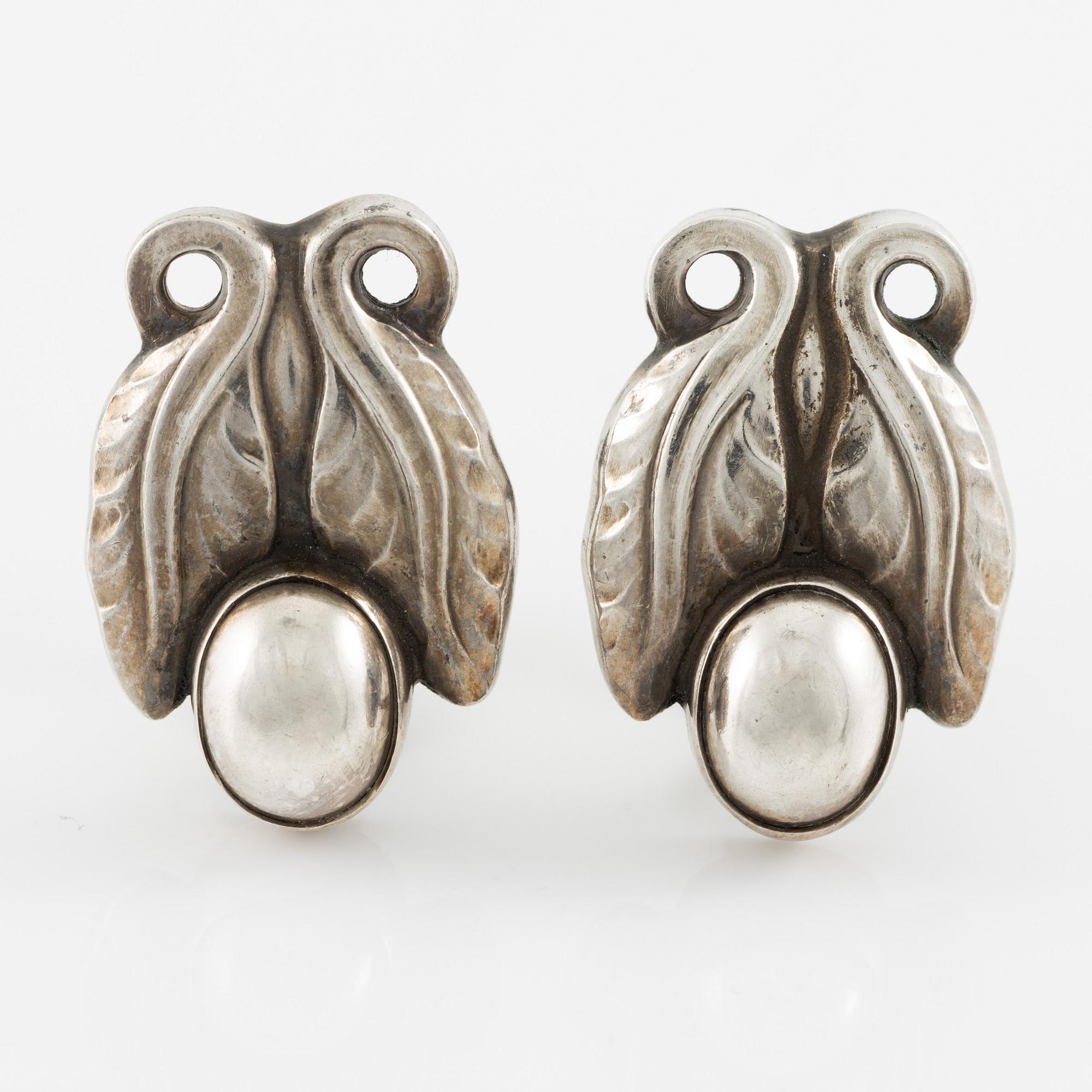 Georg Jensen, a pair of earrings, sterling silver.