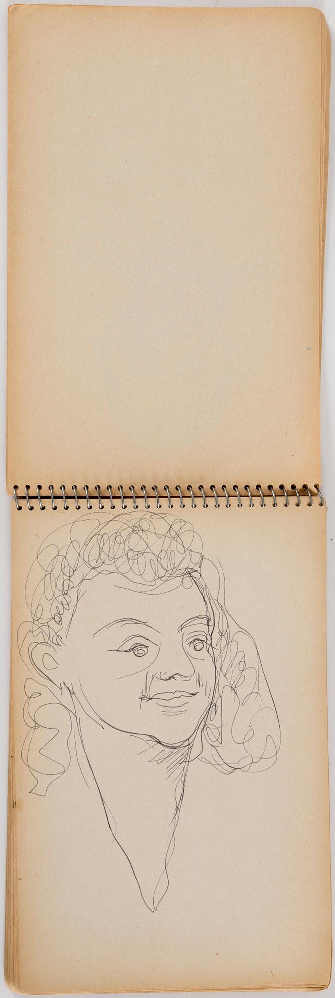 MAJ BRING, a sketch pad and book.