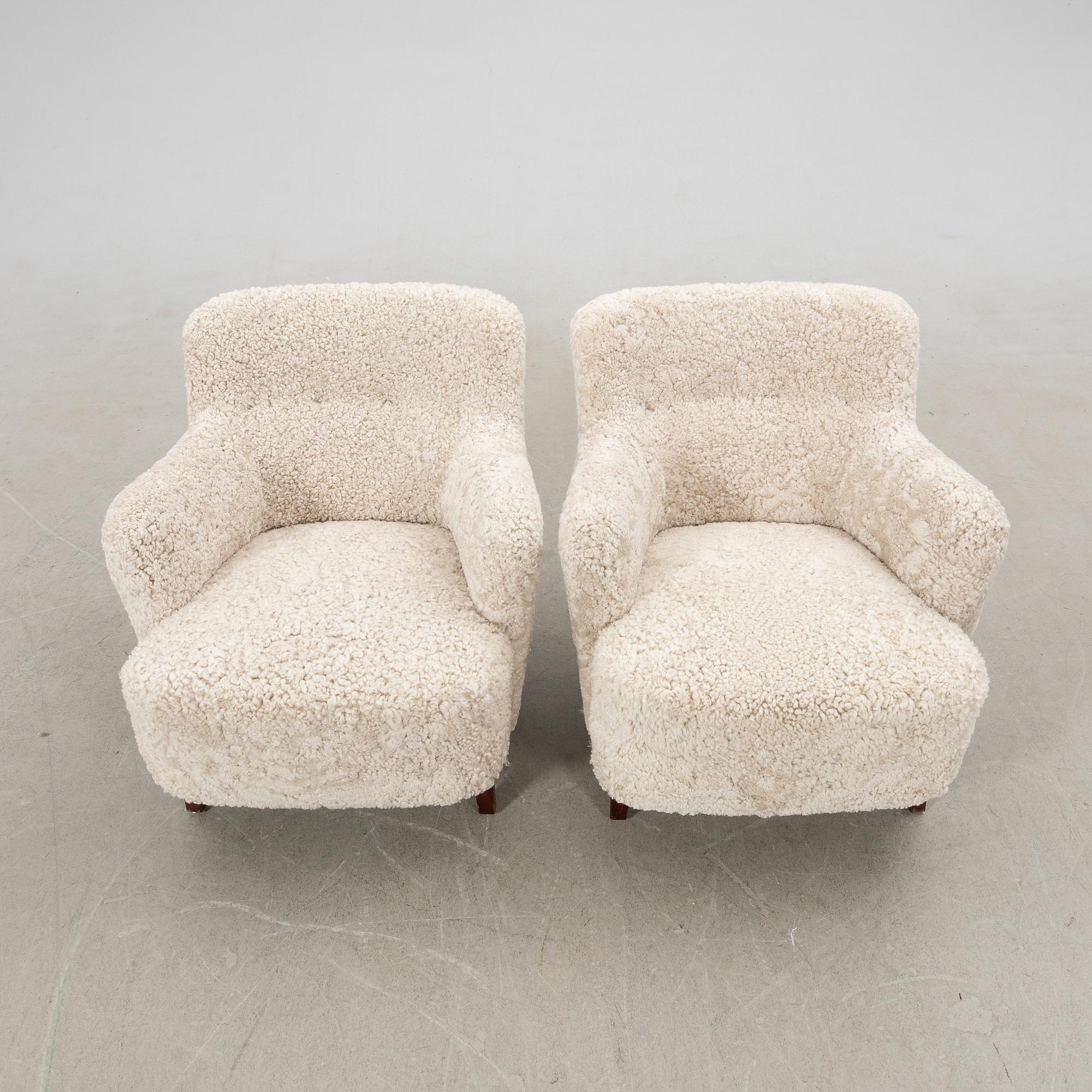 Fåtöljer ett par Danmark 1900-talets mitt/andra hälft.