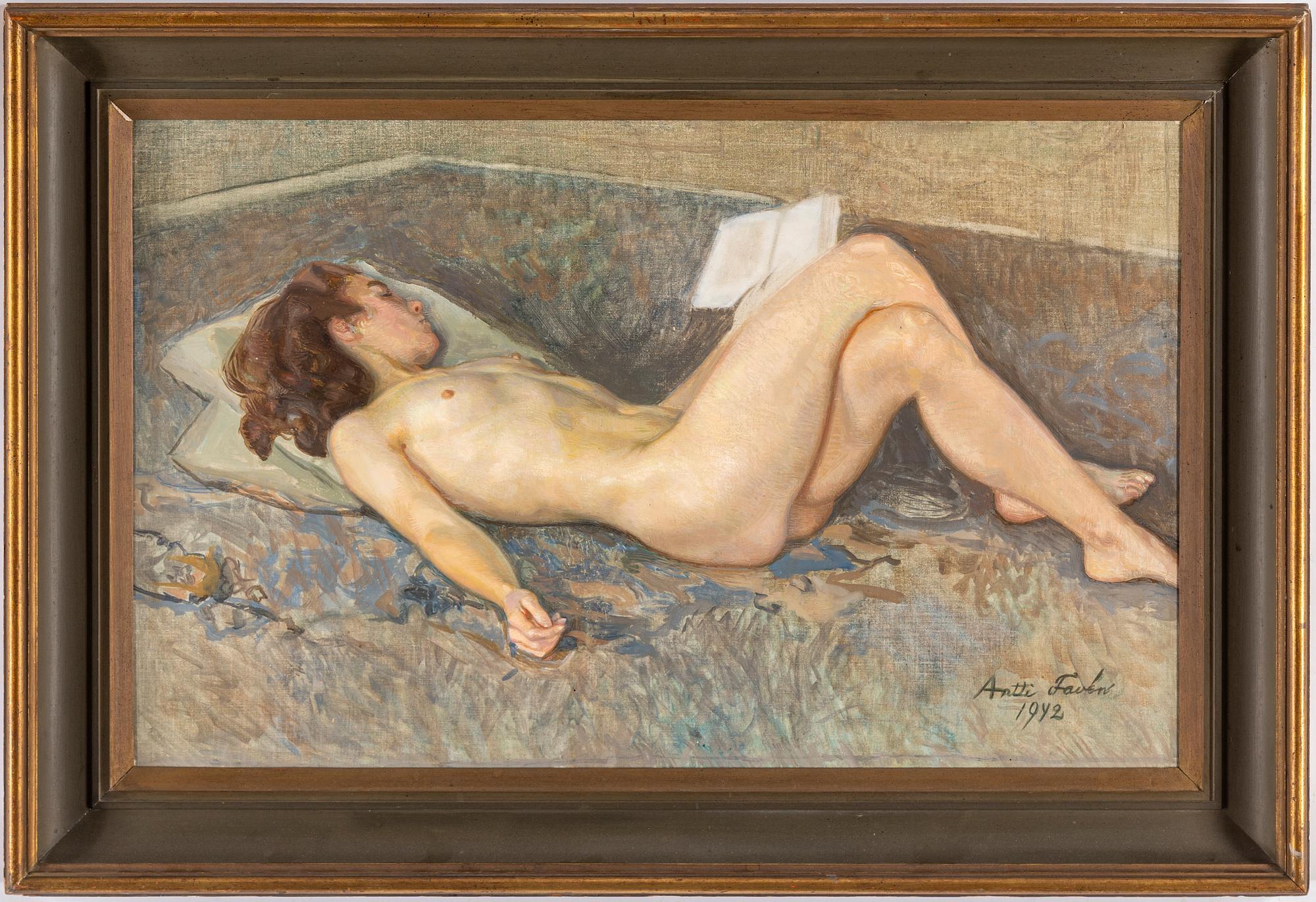 ANTTI FAVÉN, oil on canvas on paper-panel, signed and dated 1942.