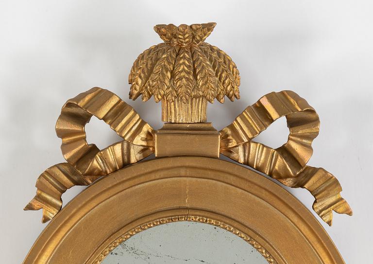 Spegellampett, för två ljus, gustaviansk stil, 1800-tal.
