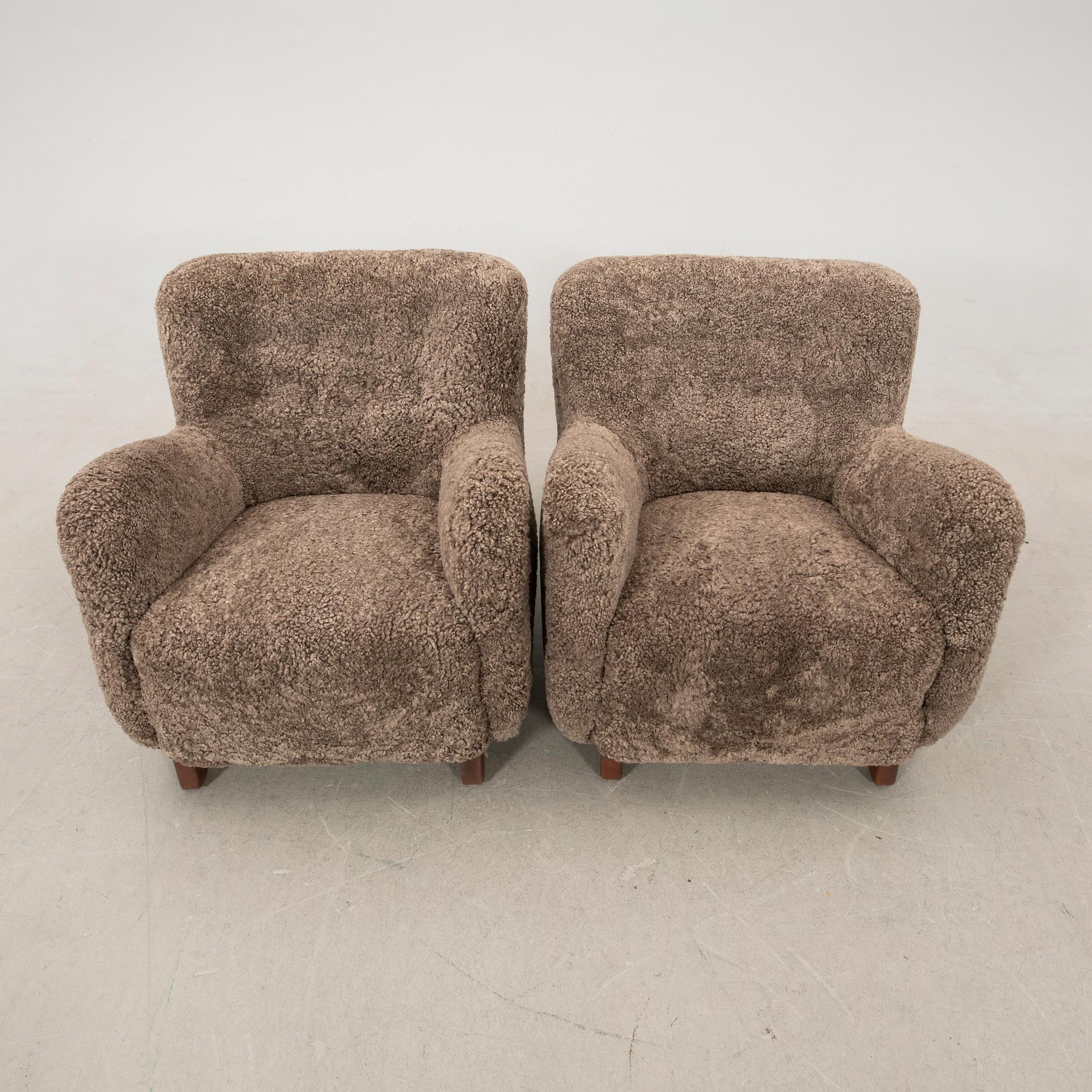 Armchairs, a pair, Denmark 1930s.