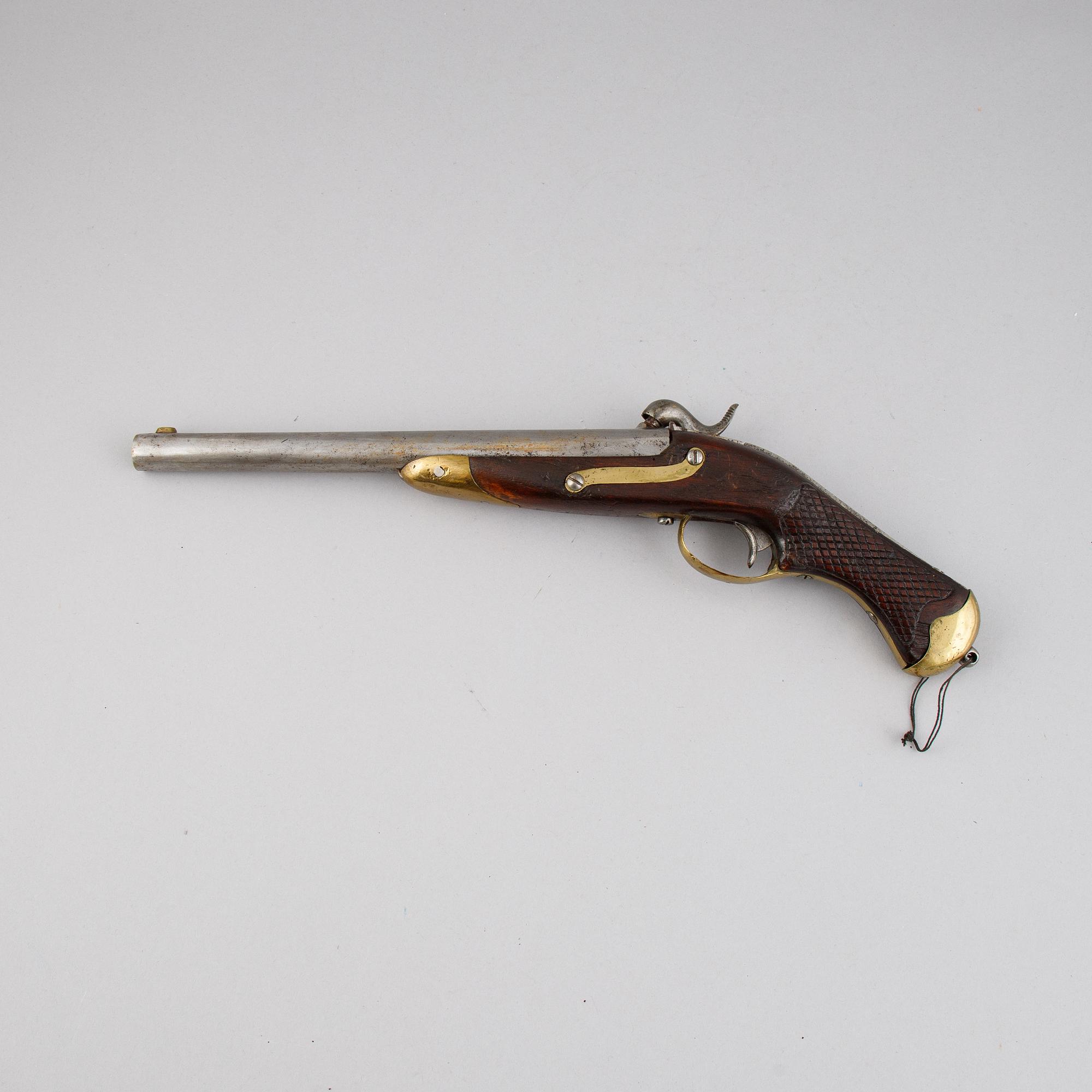 A rifled Swedish percussion pistol,  1850 pattern.