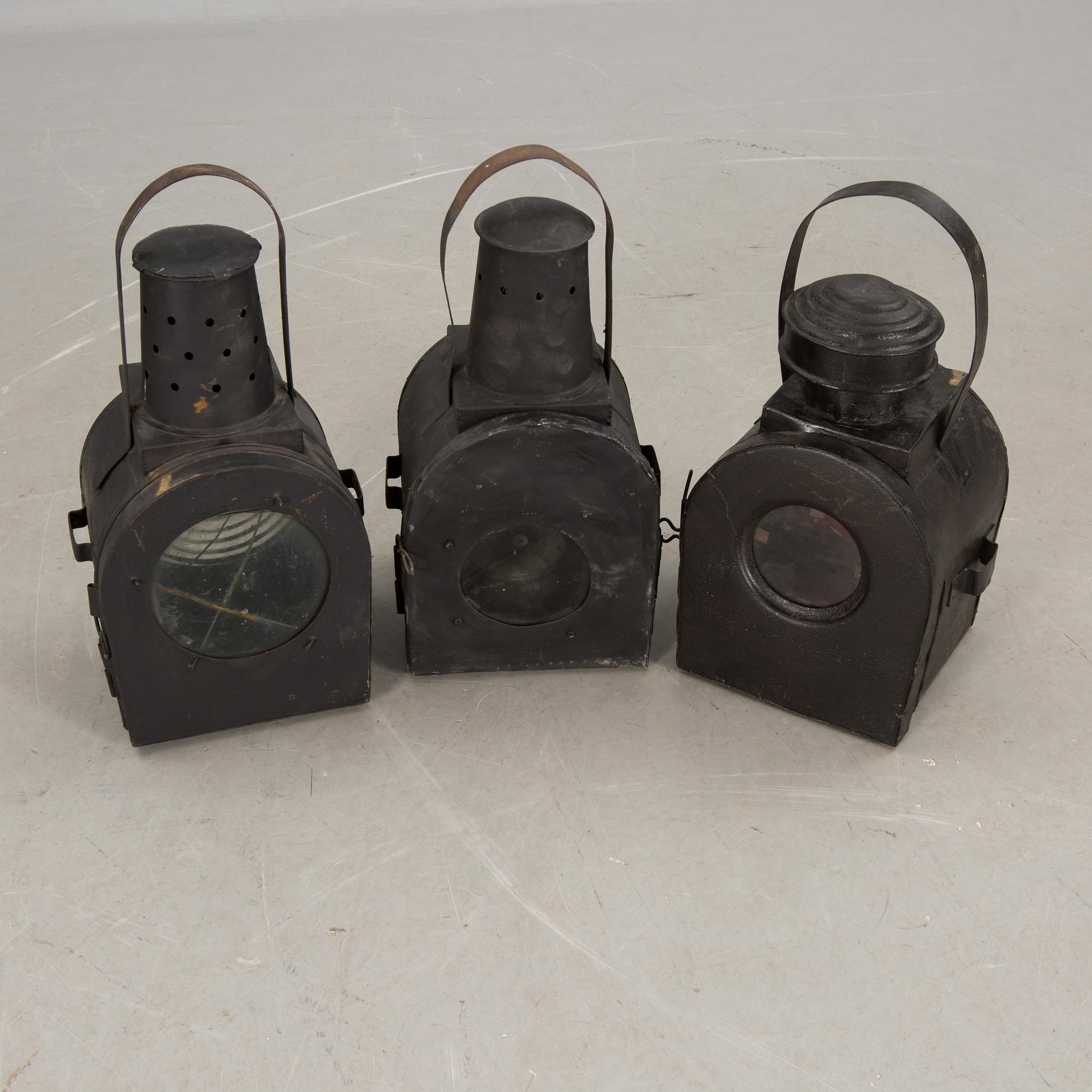 TÅGLYKTOR, 3 snarlika, plåt.