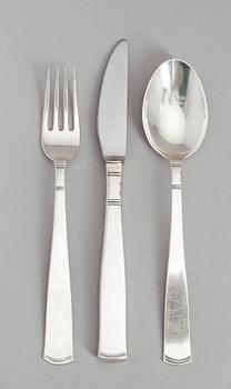 BESTICK, 36 delar, silver, Rosenholm, GAB, Stockholm 1960-/70-tal. Vikt med stålblad ca 1762 gram.
