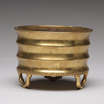 A bronze incense burner, Qing dynasty.