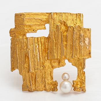 Björn Weckström, Brosch "Etude", 14K guld, odlade pärlor. Lapponia 1975.