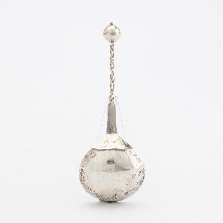 A Swedish probably 18th century silver spoon.