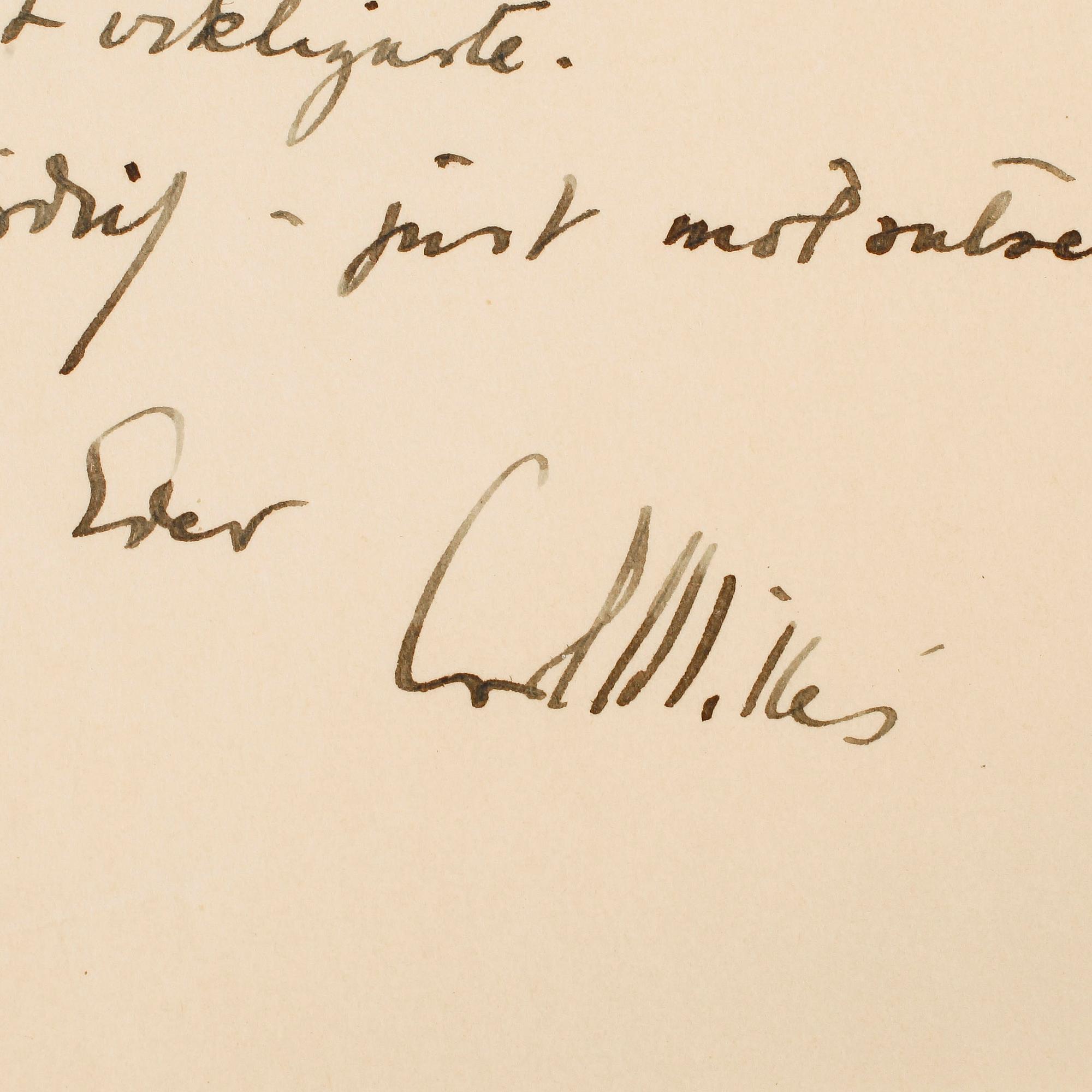 BREV FRÅN KÄNDA SVENSKAR, 20 st, bla Ellen Key, Harriet Bosse, Christina Nilsson de Casa Miranda, egenhändiga.