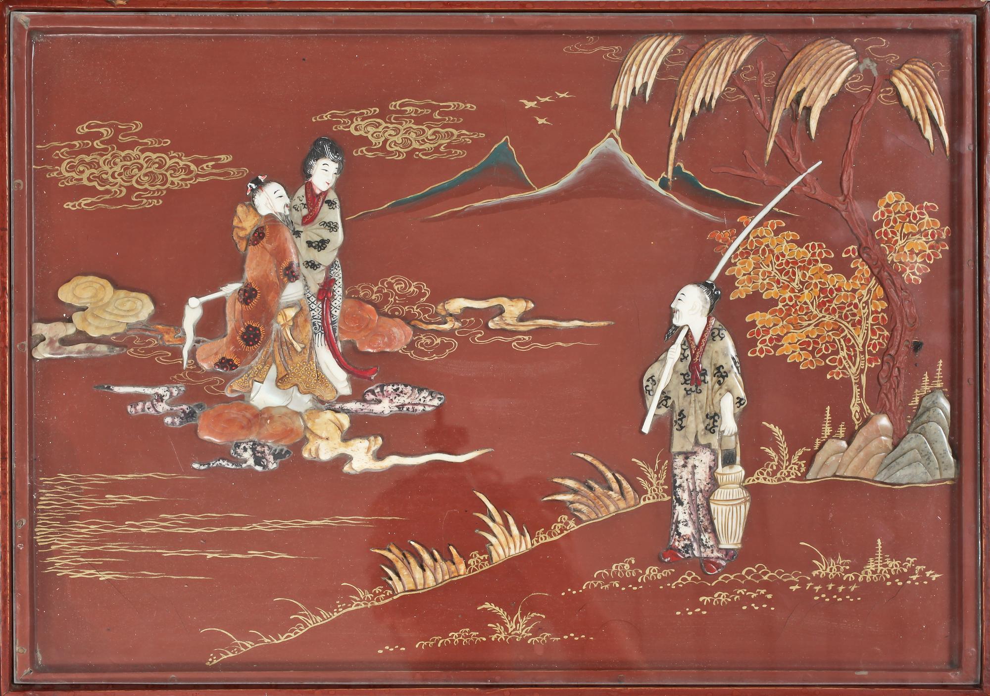 SATSBORD, 4 delar, orientaliska, 1900-tal.