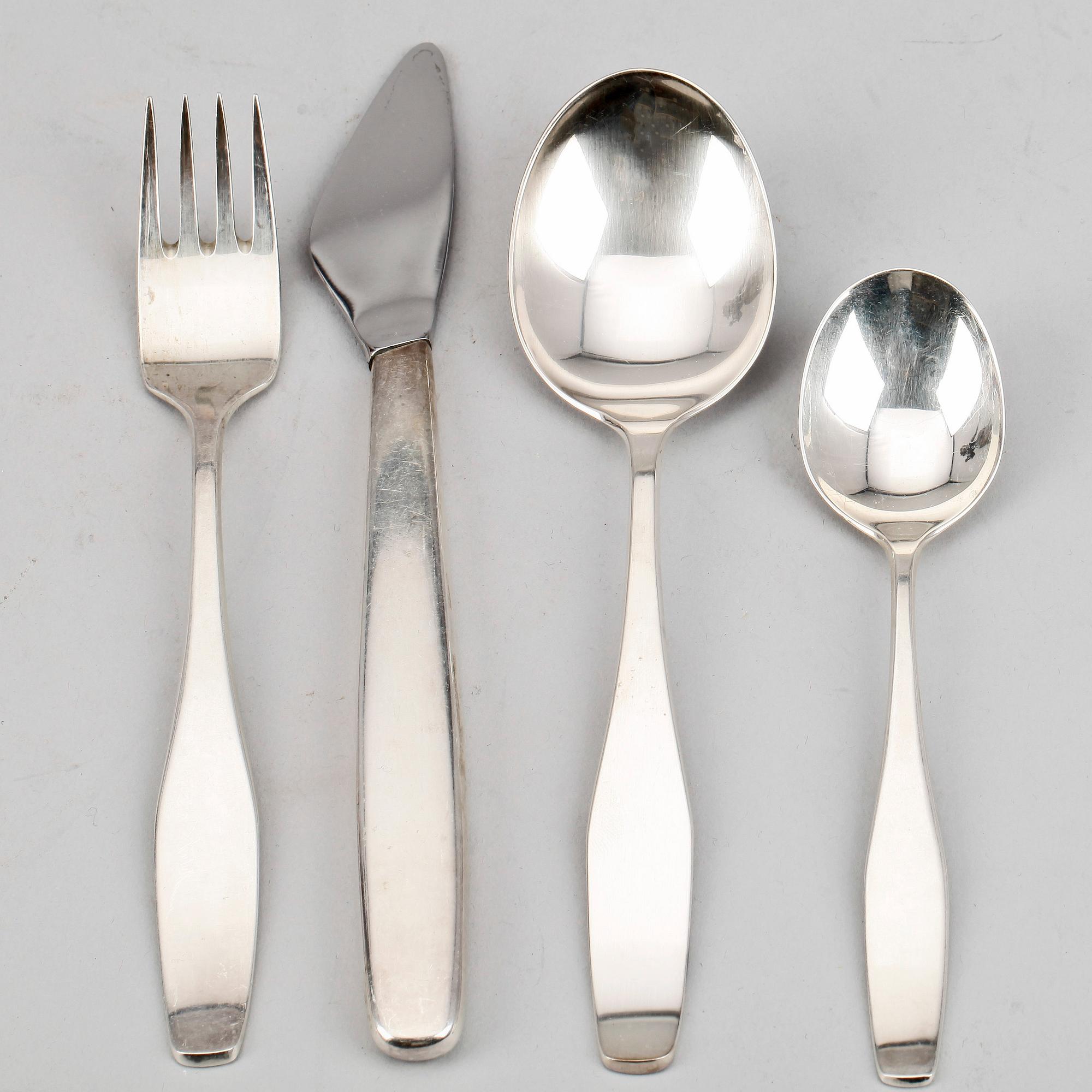 BESTICKSERVIS, 24 delar, sterlingsilver, "Ultra", Sigurd Persson, NSM, Lindköping, bland annat 1960. Total vikt ca 1273g.