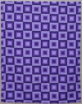 GARDINLÄNGDER, 2 st och PROVBITAR, 8 st, bommulskretong, Verner Panton för Mira-X.