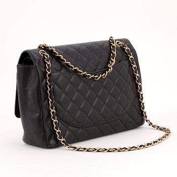 CHANEL, a black caviar leather shoulder bag, "Double Flap Maxi".