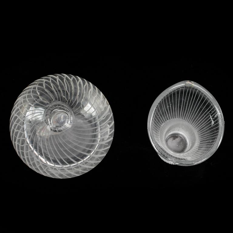 VASER, 2 st, glas, Tapio Wirkkala, Iittala, sign.