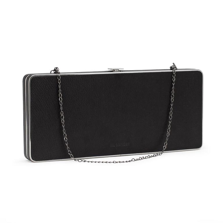 JIL SANDER, an black evening bag/clutch.