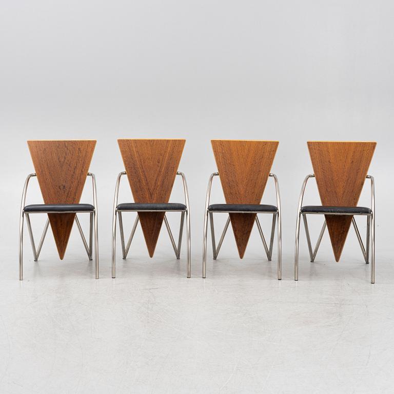 Klaus Wettergren, karmstolar, 4 st, "Sitting furniture", Q Production, Danmark, 1900-talets sista kvartal.