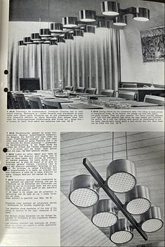 Hans-Agne Jakobsson, a large model ”T 261/10”, ceiling lamp, probably made to order, Hans-Agne Jakobsson AB, Markaryd, 1950-60s.