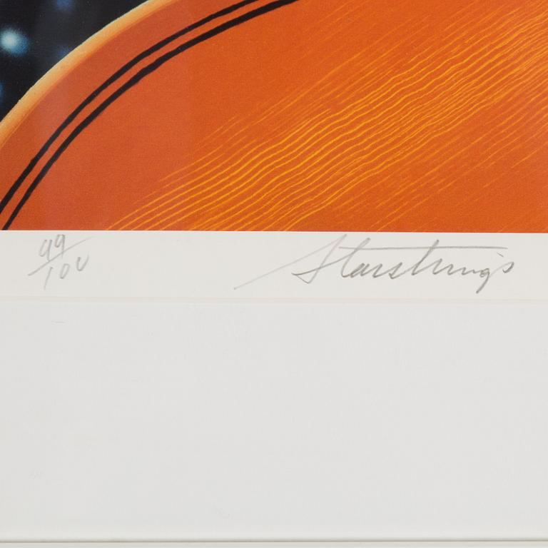 JAMES ROSENQUIST, färgoffset-litografi med serigrafiskt tryck i silver, signerad och daterad 1988, numrerad 99/100.