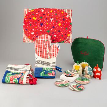 JOSEF FRANK, coasters, oven gloves, and apron.