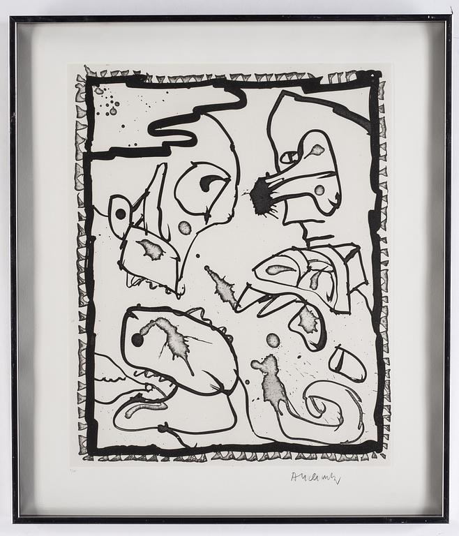 Pierre Alechinsky,  etching and  linocut, 1989, signed 2/125.