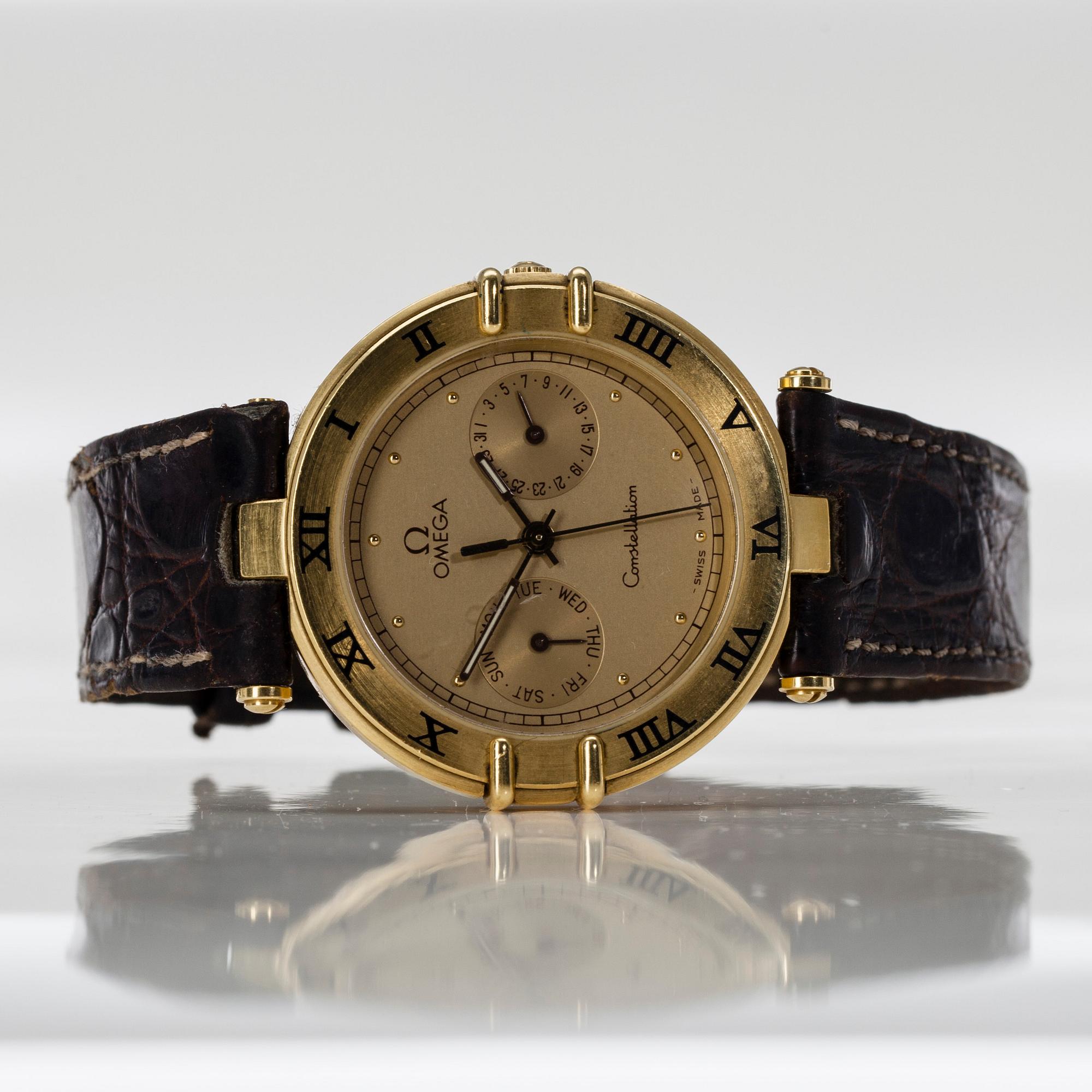 ARMBANDSUR, herr, 18k guld, Omega Constellation, 1980-tal.