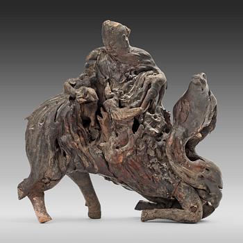 A Chinese root sculpture, Qing dynasty, presumably 18th Century.