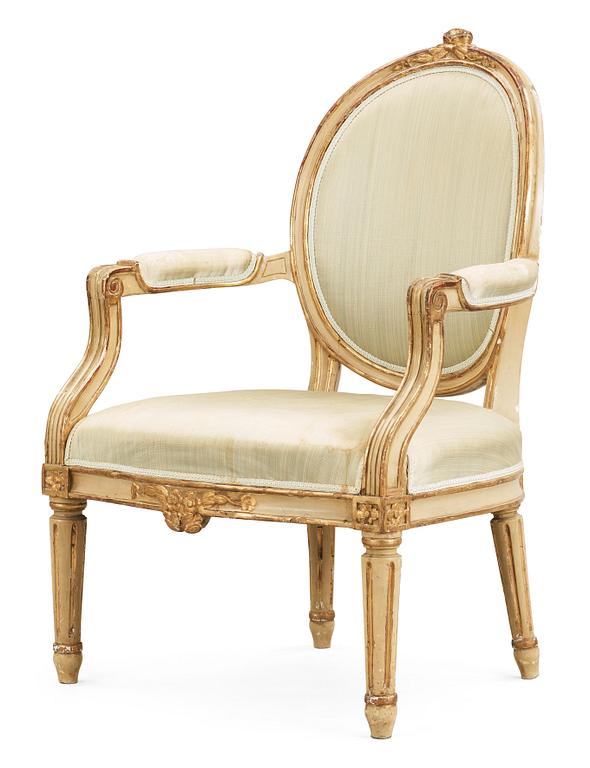 A Gustavian late 18th century armchair.