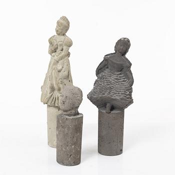 Kathy Dalwood, skulpturer, 3 st, "American Girl", "Tennessee Girl" och "Concrete Roman Girl".