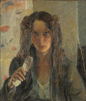 Ella Wanner, "Woman Combing Her Hair" (Self-Portrait).