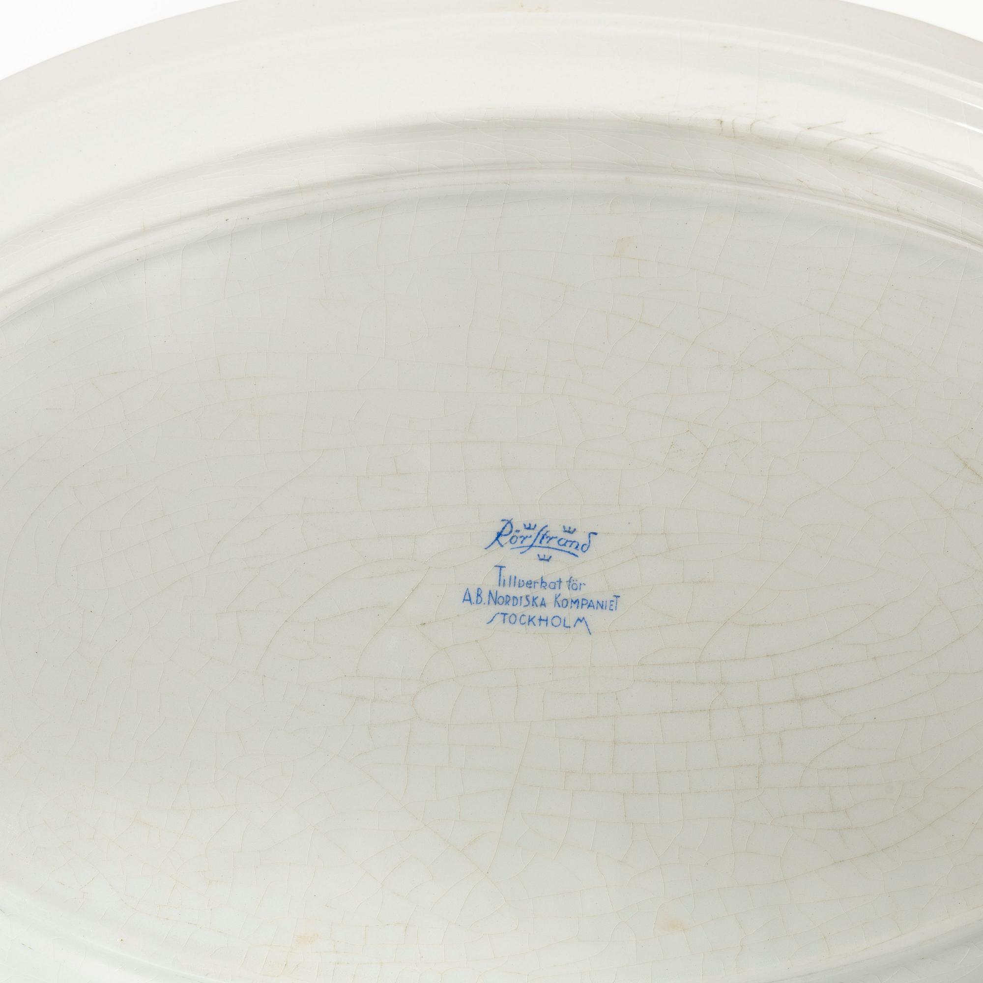 Matservis, 45 delar, porslin, "Kungliga Svenska Segelsällskapet", tillverkad för Nordiska Kompaniet, Rörstrand.