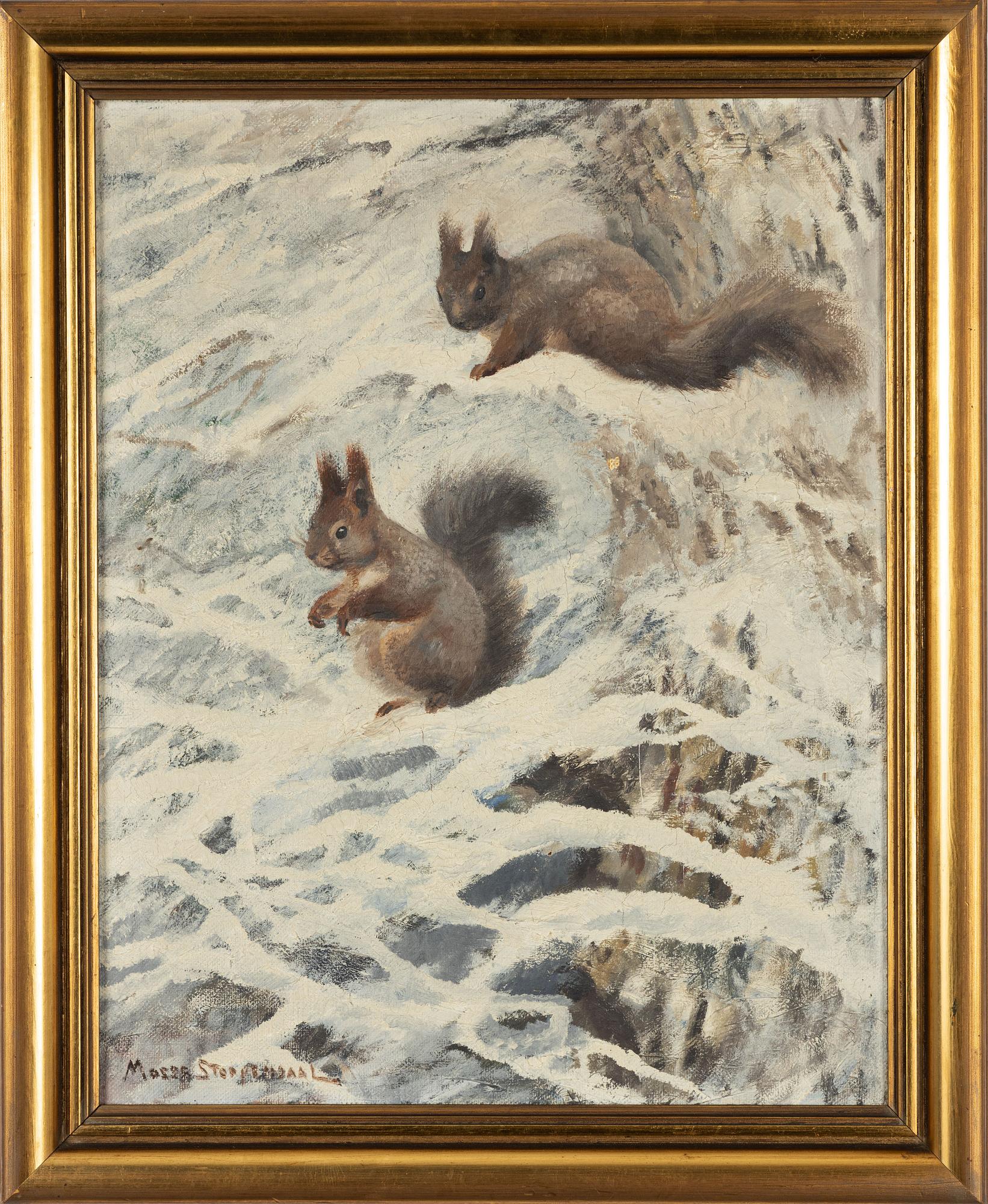 Mosse Stoopendaal, Squirrels in a Winter Forest.