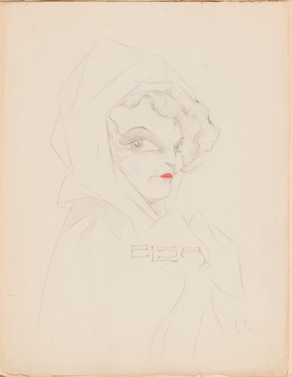 CARL JENSEN-CARLÉN, a scetch book with drawings, mixed media, 27 pages, partially signed C.C.