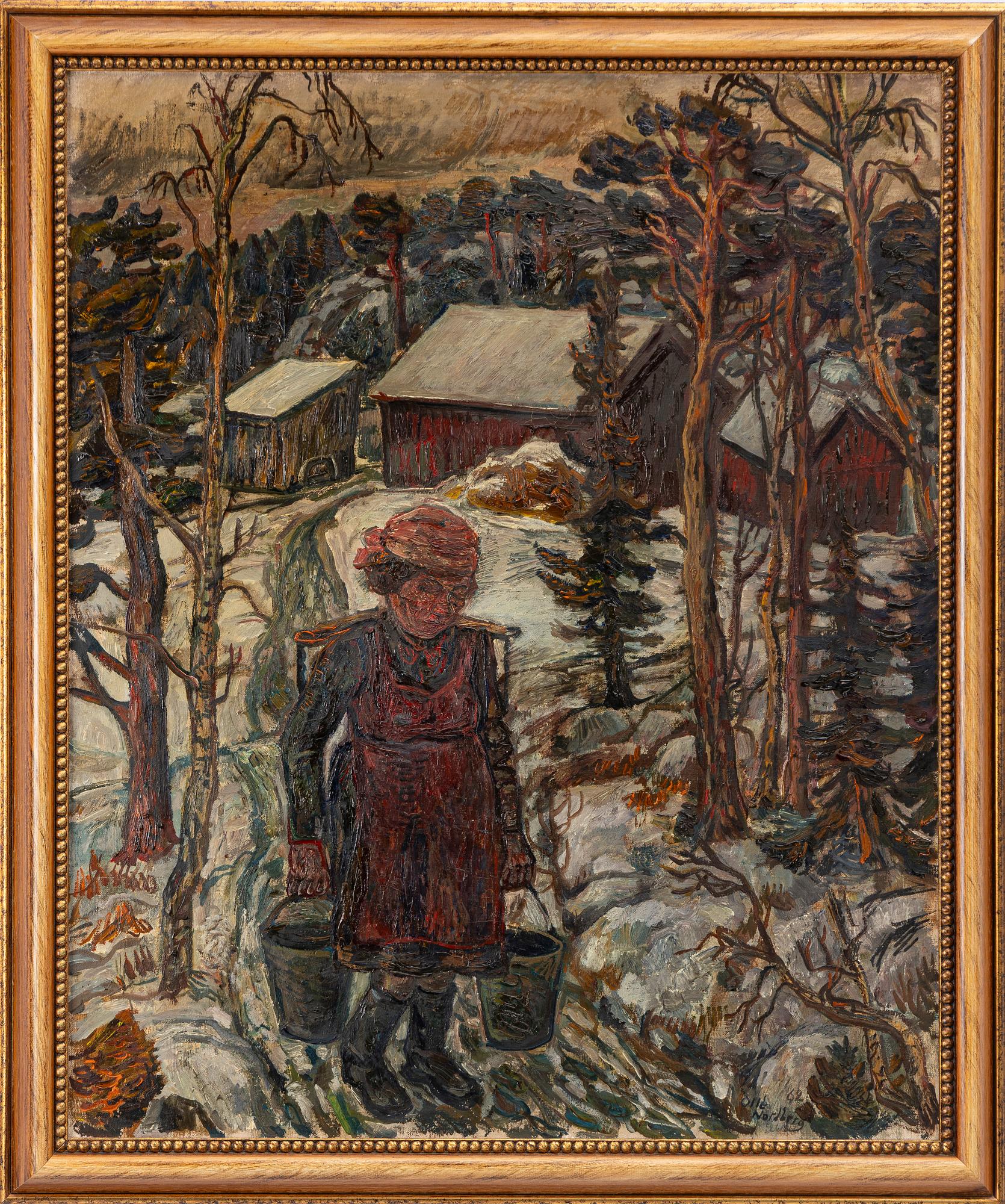 Olle Nordberg, kvinna med ok.